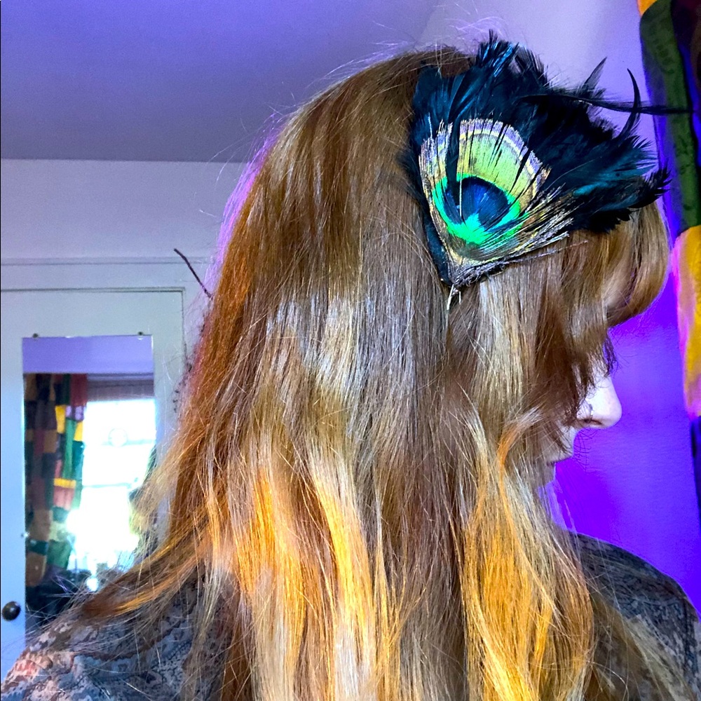 Peacock Feather Hair Clip